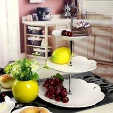 No plate 3 Tier Stainless Steel Crown Desserts Fruits Cake Plate Stand Handle Fitting Wedding Party Table Decoration 2024 - buy cheap