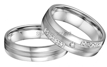 custom size  handmade  western European style silver color his and hers cz wedding bands ring sets 2024 - buy cheap