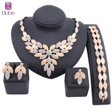 Dubái-Juego de joyas de cristal para mujer, collar, pendientes, anillo, boda africana, nigeriana 2024 - compra barato