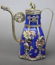 Chinese Old China Chinese Blue Porcelain Dragon Leopard Tea Pot  wholesale factory Arts outlets 2024 - buy cheap