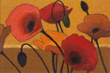 Hot sell famous oil painting flower Poppy Curry III by Shirley Novak Painting canvas High quality hand painted modern Art 2024 - buy cheap