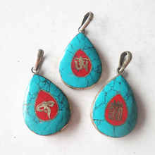 TBP421 Tibetan Buddha Eye KALACHAKRA OM Mantras Amulets Pendant Vintage Heart Charms 2024 - buy cheap