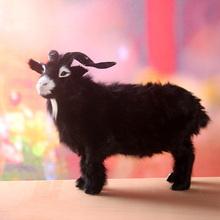 simulation black sheep model large 35x28cm goat ,lifelike toy model decoration gift t450 2024 - buy cheap