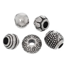 DoreenBeads-Cuentas espaciadoras acrílicas de Color plata variada, accesorios de joyería europea, 50 Uds. 2024 - compra barato