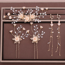 Bridal Wedding Flower Beauty Hair Jewelry Ladies Chinese Style Delicate Elegant Headwear Women Sweet Simulation Pearl Hair Pins 2024 - buy cheap