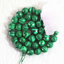Piedra de malaquita artificial verde de moda, 4mm, 6mm, 8mm, 10mm, 12mm, facetada, joyería elegante, cuentas sueltas de 15 pulgadas, B372 2024 - compra barato