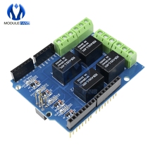 Relé escudo interfaz 4 de cuatro canales módulo Arduino Control de señal de expansión conducir Junta indicador rojo DC 3,3 V 5V 2024 - compra barato