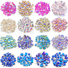 50pcs Mixed Shapes Colorful Sew On  Rhinestone Glass Crystal With Silver Claw For Wedding Dress F0046 2024 - buy cheap