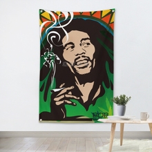 Cartel de banda de Rock de Bob Marley para decoración de pared de Hotel, cartel de tela de poliéster impermeable, para Bar, cafetería 2024 - compra barato