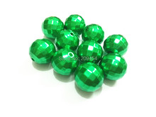 ¡El más nuevo! 20mm 100 unids/lote Navidad facetadas verdes perlas 2024 - compra barato