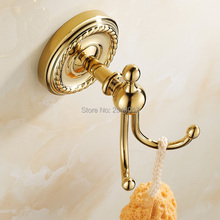Крючки для одежды с золотистой латунной отделкой, роскошные высококачественные аксессуары для ванной комнаты, Европейский крючок для халата ZR2104 2024 - купить недорого