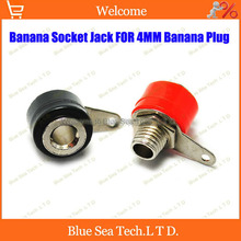 NEW 50pcs x 4mm Black And Red Banana Speaker socket Connector Set for 4mm banana plug with Nut and washers  Free Shipping 2024 - buy cheap