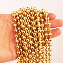 2/3/4/5/6mm Gold Tone High Quality Stainless Steel Ball Bead Chain Necklace Fashion Jewelry Dog Tags Chain Keychain 2024 - buy cheap