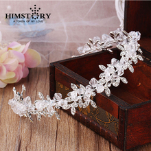 HIMSTORY-Diadema de cristal transparente brillante hecha a mano, tocado de novia, accesorios para el cabello, ropa para el cabello 2024 - compra barato