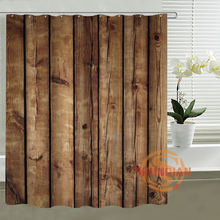 ShunQian Faux Wood Custom Shower Curtain Polyester Fabric Bath Screens Curtains For Bathroom 3D Waterproof Bath Curtain Hooks 2024 - buy cheap
