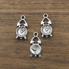 10 peças talismã de relógio despertador 18*8.5mm pingentes banhados a prata tibetano joias antigas fazendo artesanato artesanal faça você mesmo 2024 - compre barato