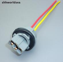 Shhworldsea 10 PCS 7443 Soquete do Bulbo Brake Transformar a Luz do Sinal do carro Cablagem LED Porco Cauda Plug conector suporte da lâmpada T20 plugue 2024 - compre barato