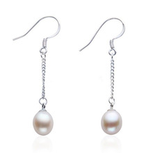 FREE SHIPPING HOT sell new Style >>>>White Freshwater Pearl Chandelier Dangle Earring Sterling Silver Chain Hook 2024 - buy cheap