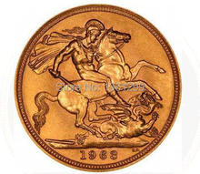 Frete grátis mini tamanho 22mm espessura 1.8mm 1963 moedas redondas banhadas a ouro soberano ordem de inglaterra coins.5pçs/lote 2024 - compre barato