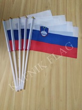 KAFNIK,5pcs  14*21cm Slovenia Fabric Flags  National hand Flag with Pole for advertisement decoration, free shipping 2024 - buy cheap