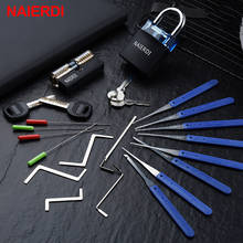 NAIERDI Locksmith Hand Tools Supplies Lock Pick Set Transparent Visible Practice Padlock With Broken Key Removing Hooks Hardware 2024 - купить недорого