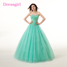 Hortelã verde barato quinceanera vestidos de baile querida andar comprimento tule frisado cristais doce 16 vestidos 2024 - compre barato