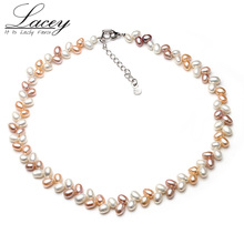 Real freshwater pearl necklace wedding, multi natural pearl choker necklace for women 2024 - buy cheap