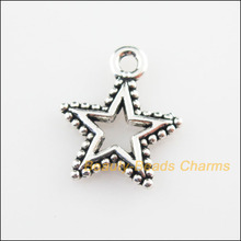 Colgantes con forma de estrella pequeña, 35 Uds., Color plata tibetana, 15x17, 5mm 2024 - compra barato