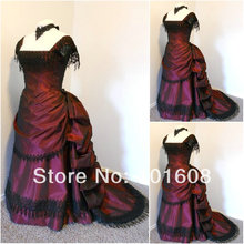 Vestido de fiesta Gótico/Civil War de Los años 1860, traje de baile de Bella del Sur, vestidos de Halloween de los Estados Unidos 4-16 V-1404 2024 - compra barato