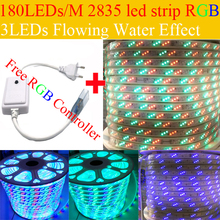 Tira de luces led RGB de 220V, 180LED/m, bajo consumo de energía, alto brillo, IP66, resistente al agua, SMD2835, 3led, Flexible 2024 - compra barato