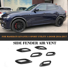 Carbon Fiber side fender racing vent air intake decorative cover for Maserati Levante S Sport Utility 4 Door 2016 2017 6PCS 2024 - buy cheap