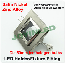 Free shipping 5pcs LED Ceiling light holders with GU10 5.3 socket satin nickel square  led fixture fitting 2024 - buy cheap