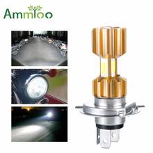 Ammtoo H4 LED 3 COB DC 12V White Motorcycle Headlight Bulb 3400LM 6500K 18W HS1 Hi/Lo Beam High Power Super Bright Light lamp 2024 - buy cheap