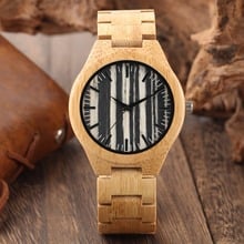 Reloj de madera con esfera a rayas negras para hombre, cronógrafo de cuarzo con esfera redonda, estilo deportivo creativo de Woody Natural, regalo Masculino 2024 - compra barato