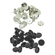 48 piezas redondas pendientes tipo botón de oreja Configuración de bisel en blanco Base para cabujón de 12mm hallazgos de joyería 2024 - compra barato