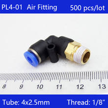 500 Pcs of PL4-01 free shipping, 1/8" Male Thread to 4mm Elbow Pneumatic Connector Fittings 2024 - buy cheap