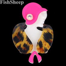 FishSheep 1PC Shirt Cute Large Acrylic Crystal Brooch Decoration Sexy Icon Badge Lapel Pin Brooches Fashion Accessories 2024 - buy cheap