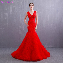 See Through Lace Evening Dreses Sexy V Neck with Spaghetti Straps Organza Skirt Cross Back Long Evening Gown Backless Prom Dress 2024 - buy cheap