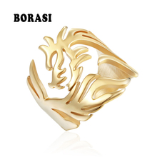 BORASI Animal Dragon Ring Brand New Stainless Steel Rings Hyperbole For Women Jewelry Trendy Female Engagement  Party Gift 2024 - buy cheap