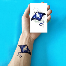 Tatuaje temporal a prueba de agua, pegatina de pez diablo azul, tatuaje artístico de tamaño pequeño, tatuajes falsos para niños, mujeres, hombres y niñas 2024 - compra barato