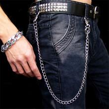 Llaveros de Jean para motorista, cadenas de plata Punk Rock Hip-pop, llavero de Metal Hipster, cadena para hombre, regalo de joyería DW31 2024 - compra barato