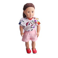 Doll clothes Casual suit 2 colors + shorts toy accessories fit 18 inch Girl doll and 43 cm baby doll c64-c65 2024 - buy cheap