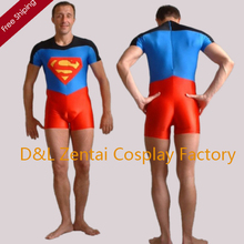 Free Shipping DHL Red and Blue Multicolor Lycra Spandex Superman Costume Zentai Leotard Superhero Costume For Men SM011 2024 - buy cheap