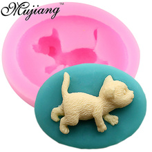 Mujiang-moldes de silicona para hacer dulces en forma de gato, herramientas de decoración para tartas de fiesta, arcilla, jabón, Chocolate, pasta de goma 2024 - compra barato