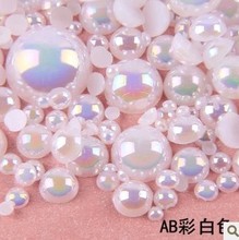3~10mm mixed sizes 1000pcs AB color Simulated Pearl Cabochon Flat Back Semicircle ABS Beads 2024 - buy cheap