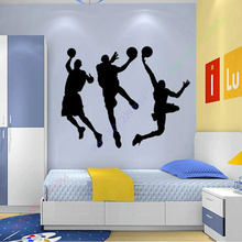 Новый креативный портрет баскетбольного игрока виниловая большая настенная художественная Съемная настенная наклейка из ПВХ для спальни украшение для дома для мальчиков 2024 - купить недорого
