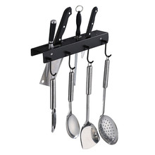 Black Knife Block with Hook Wall Mounted Knives Holder Pantry Rack for Storage 304 Stainless Steel Knife Shelf Utensils 2024 - buy cheap