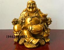 Colección de escultura de latón puro, escultura de Maitreya Buda del Tesoro, exquisita cara sonriente de Buda, Maitreya Buda 2024 - compra barato