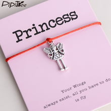 Pipitree Lovely Princess Wish Bracelet Gift Heart Angel Girl Charm Red String Bracelets for Women Girls Lucky Handmade Jewelry 2024 - buy cheap