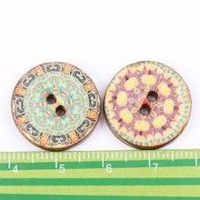 Flower Pattern Round Wooden Sewing Buttons Scrapbooking Botones Crafts for Handmade Accessory Sewing Home 20pcs 20mm MT0815-TO 2024 - buy cheap